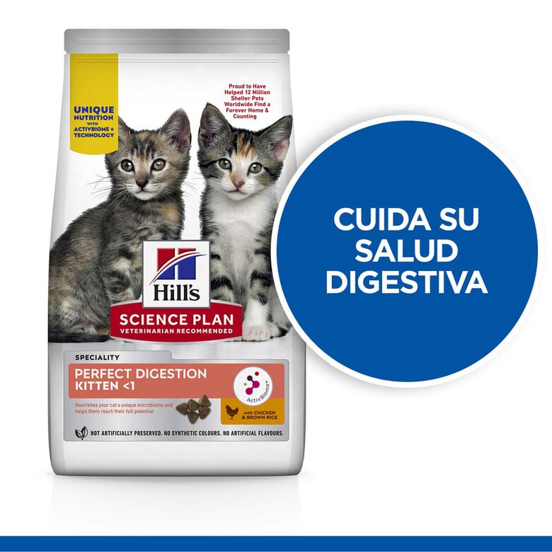 Hill’s Science Plan Perfect Digestion Kitten Pienso para gatos, , large image number null
